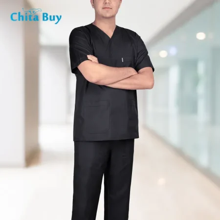 ست اتاق عمل مردانه بدون کلاه رنگ مشکی