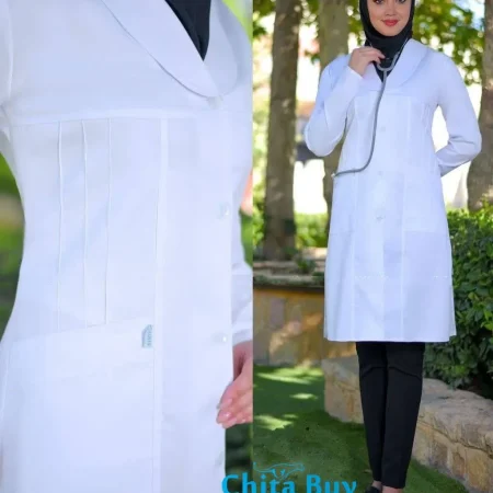 روپوش پزشکی سفید زنانه مدل یاس