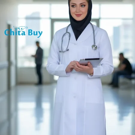 روپوش پزشکی سفید زنانه مدل یاس