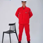 کاپشن وشلوار کار مدل سهند رنگ قرمز با خرجکار استخوانی