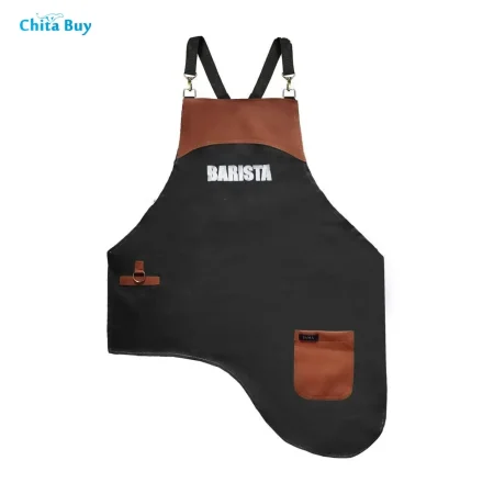 پیش بند باریستا هلالی با گلدوزی کلمه باریستا