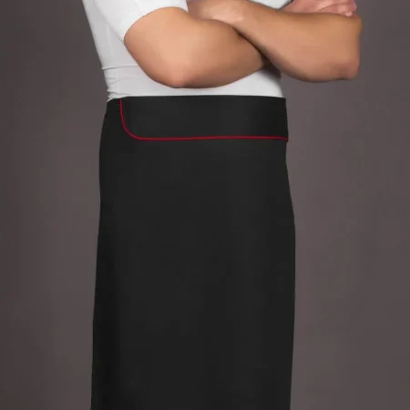 پیش بند نیم تنه مشکی با نوار قرمز.1