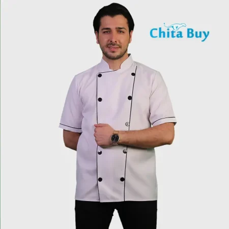 روپوش آشپزی مردانه مدل پارسا رنگ سفید