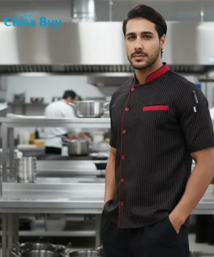 روپوش رستورانی مردانه مدل اراد مشکی قرمز