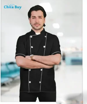 روپوش آشپزی مردانه مدل پارسا رنگ مشکی