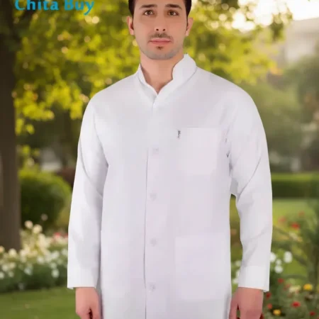 روپوش سفید ساده یقه دیپلمات کجراه