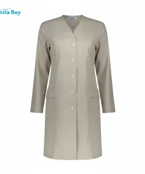 روپوش کار زنانه مدل شبنم رنگ کرم