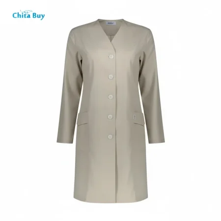 روپوش کار زنانه مدل شبنم رنگ کرم