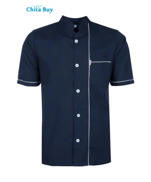 روپوش رستورانی مدل هومن استین کوتاه سورمه ای