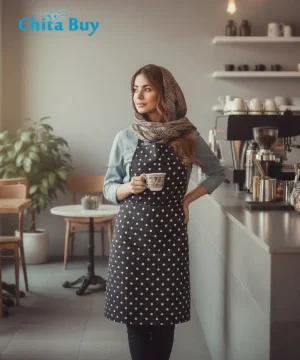 پیش بند خالدار پارچه کجراه