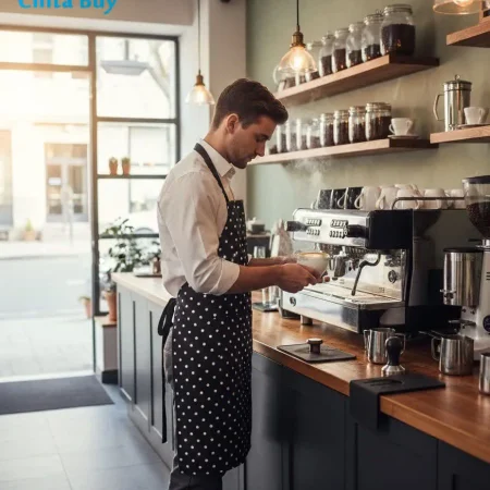 پیش بند خالدار پارچه کجراه